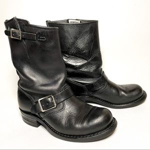 Frye Veronica Black Italian Leather Short Boots Women’s